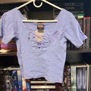 Harley-Davidson Lilac Lace-Up Crop Top